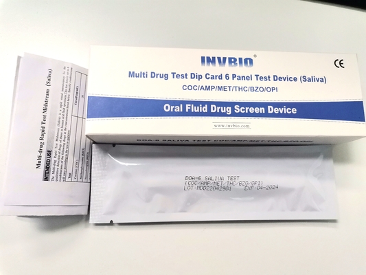 Testes orais de Kit For Employment And Insurance do teste de droga da saliva de FDA de 6 painéis