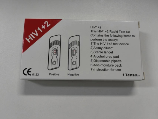 Uma detecção de Kit Convenient Whole Blood Quick do teste do Hiv 1 e 2 do diagnóstico do auto da etapa