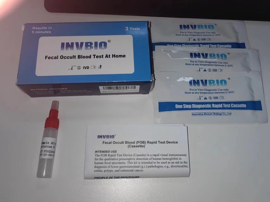 1 unidade de kit de teste Fobt / teste de marcadores tumorais verifica se há sangue escondido nas fezes
