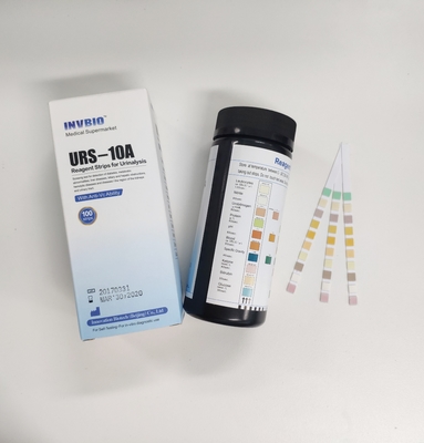 Tiras de teste da urinálise da bilirrubina da glicose da precisão alta 3.00mm 10 parâmetros