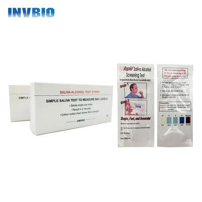 Tira de teste 25 do álcool da saliva da etapa de INVBIO tiras pessoais de uma/caixa