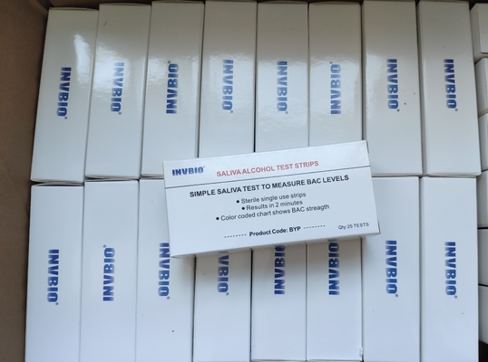 Tira de teste 25 do álcool da saliva da etapa de INVBIO tiras pessoais de uma/caixa