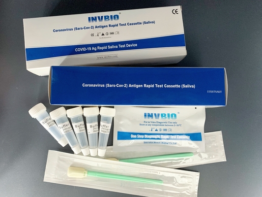 Detecção qualitativa da caixa do teste 5pcs/de Rtk da saliva de Coronavirus da precisão de INVBIO
